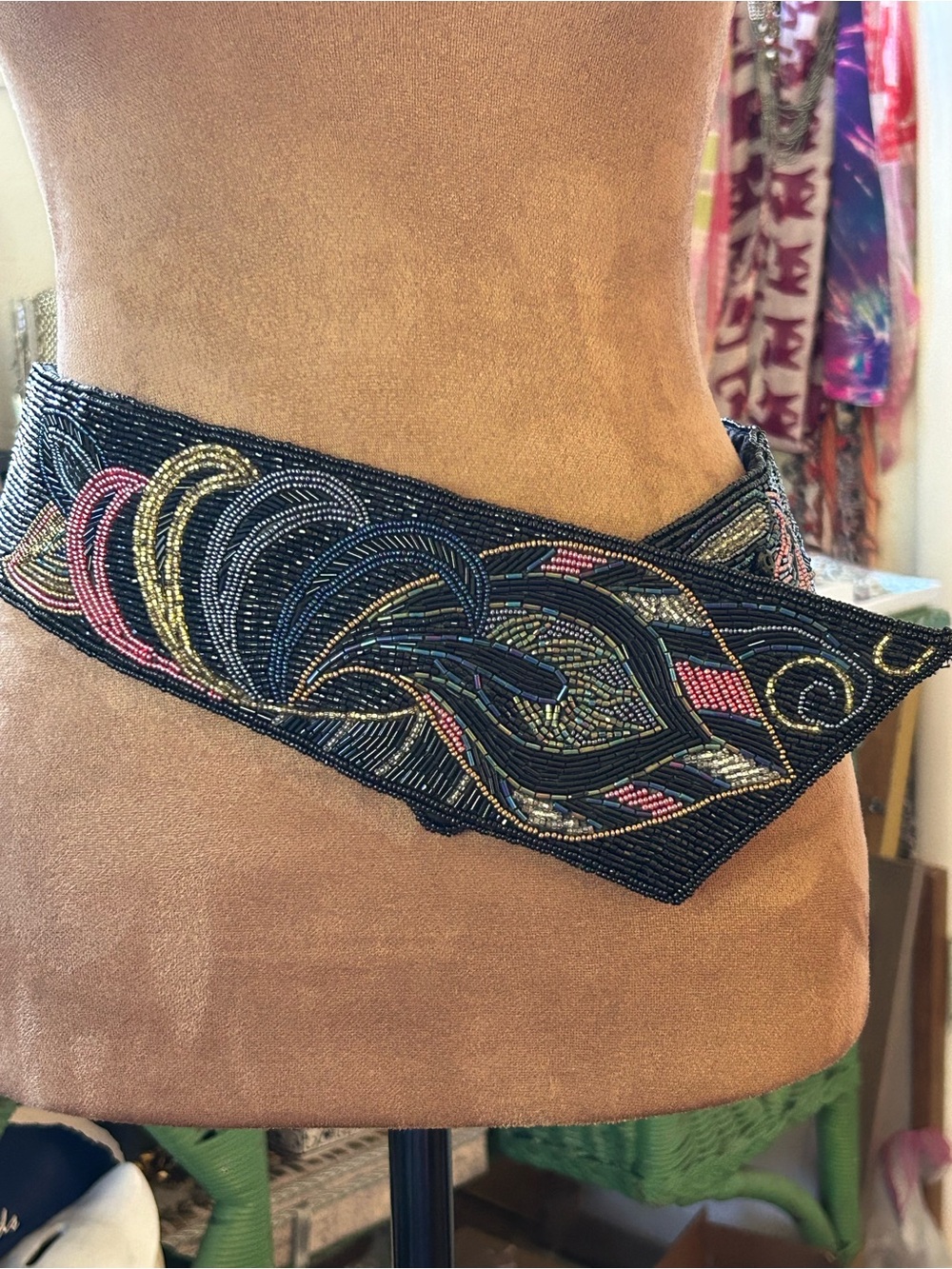 Vintage 80βs Christian Dior Ceintures beaded statement belt size small